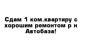 Сдам 1 ком.квартиру с хорошим ремонтом р-н Автобаза!